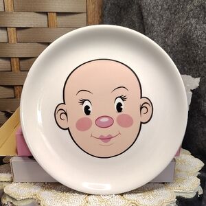 No.140/Set Of 2 White Plate with Cartoon Face Design